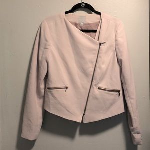 Pink Knit Moto Zip Jacket